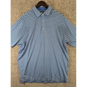 FootJoy Polo Shirt Men's XL Blue and White Striped Athleisure Golf‎ Hiking